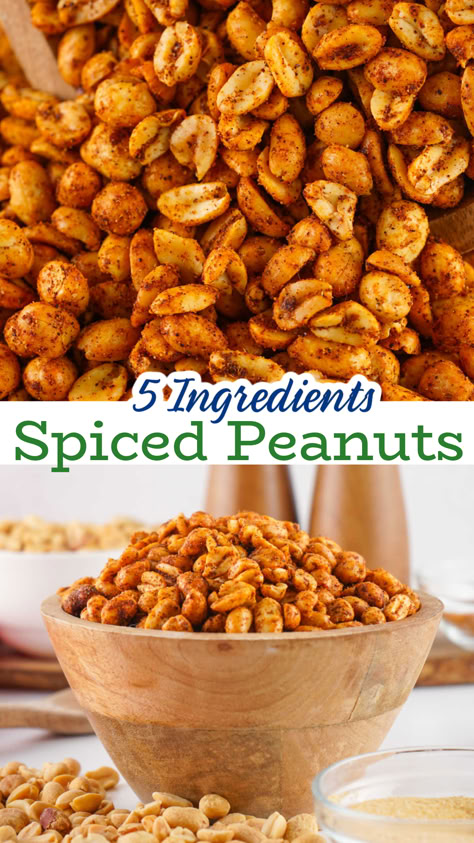 Are you looking for a fun and spicy new snack? These spiced peanuts are just the thing! They have just enough heat and a bit of salt making them a perfect munchable protein packed snack. They are perfect for parties, or just because. Sweet And Spicy Peanuts Recipe, Peanut Mix Snacks, Spicy Peanuts Snacks, Raw Peanuts Recipes Snacks, Spiced Peanuts Recipes, Salted Peanuts Recipes, Seasoned Peanuts Recipes, Peanut Snacks Recipes, Hot Peanuts Recipe