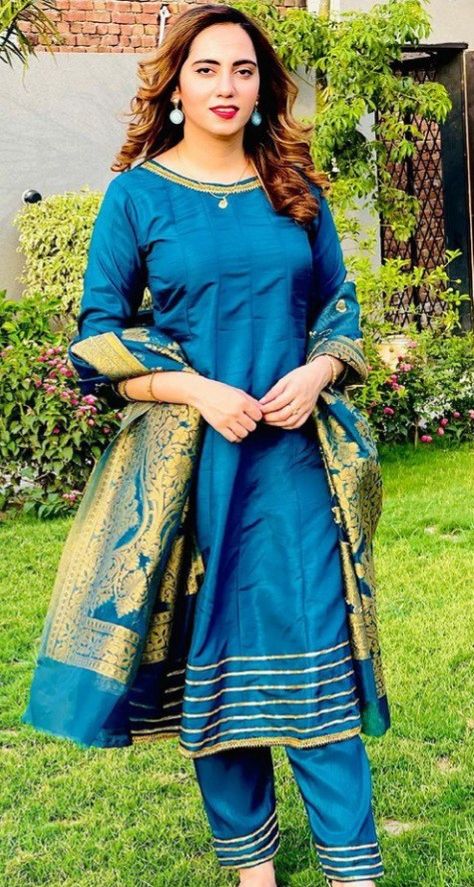 Frock Stitching Ideas, Frock Stitching, Stitching Ideas, Long Frock, Long Frocks, Simple Pakistani Dresses, Blue Colour, Pakistani Dresses, All About Fashion