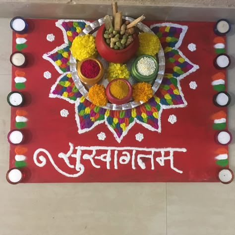 Makar sankranti Makar Sankranti Decoration At Home, Sankranti Decoration At Home, Kite Rangoli, Makar Sankranti Decoration Ideas, Makar Sankranti Decoration, Diy Kite Decorations, Makar Sankranti Rangoli, Sankranti Decoration, Haldi Kunku