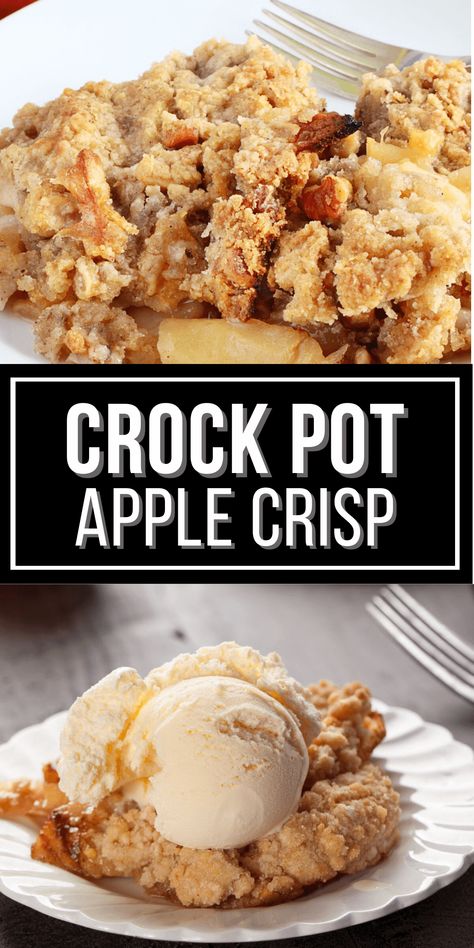 Crock Pot Apple Crisp is the perfect fall dessert. When the apples are abundant and you want a simple recipe that fills the house with the aroma of delectable baking apples and cinnamon. Crock Pot Apple Crisp Recipe, Apple Crockpot Recipes, Crock Pot Apple Crisp, Fresh Apple Recipes, Baking Apples, Crockpot Dessert, Crockpot Apple Crisp, Slow Cooker Apple Crisp, Apples And Cinnamon