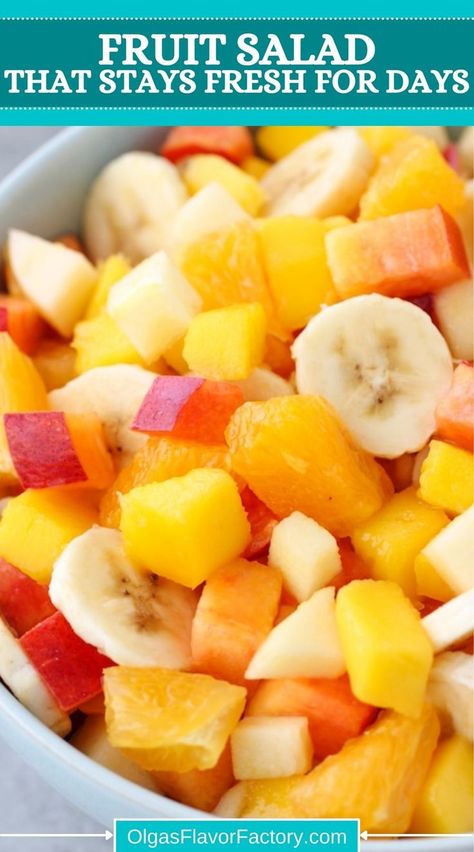 Fruit Salad For Breakfast Brunch, French Fruit Salad, Fruit Salad With Apples And Oranges, Breakfast Fruit Salad Healthy, Apple Banana Orange Fruit Salad, Fruit Salad Peaches, Fruit Salad With Oranges, Apple Fruit Salad Recipe Easy, Can Fruit Salad Recipe