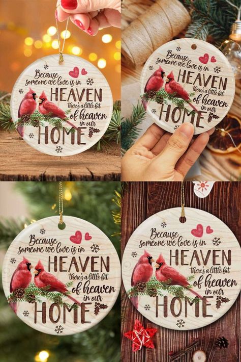 Christmas Memorial Ornaments | Red Cardinal Xmas | 3D Wood Ornaments SVG | Christmas Ornament | Cardinal Ornament Diy, Red Cardinal Christmas, Cardinal Ornaments, Holiday Crafts Christmas, Memorial Ornaments, Red Cardinal, Crafts Christmas, Svg Christmas, Wood Ornaments