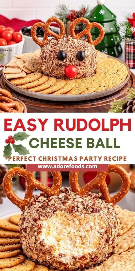 Christmas Themed Dishes, Reindeer Themed Food, Rudolph Christmas Party, Christmas Themed Appetizers, Christmas Themed Snacks, Christmas Party Food Appetizers, Christmas Finger Foods, Christmas Party Snacks, Christmas Appetizers Easy