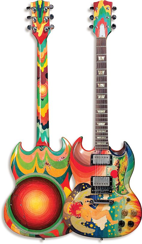 Eric Clapton Guitar, Sg Guitar, Gibson Sg Standard, Famous Guitars, Guitar Magazine, Angus Young, Guitar Painting, Unique Guitars, Dream Pop