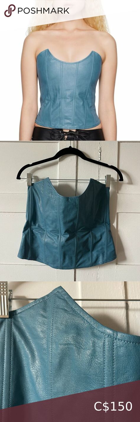 Miaou Blue Leia Corset Top Style Tank Top, Leather Corset, Corset Style, Sweetheart Neck, Corset Top, Tank Top Fashion, Topshop, Faux Leather, Tank Top