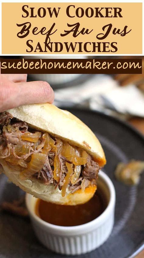 Homemaker Recipes, Beef Au Jus, Wraps Recipes, Crockpot Ideas, Beef Sandwiches, Beef Chuck Roast, Finger Sandwiches, Slow Cook, Savoury Recipes