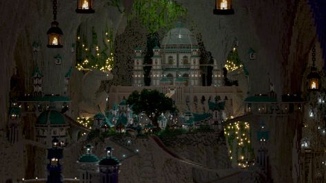 Underground Minecraft City, Minecraft Underground Dwarven City, Underground Mega Base Minecraft, Underground City Minecraft, Minecraft Underground Kingdom, Minecraft Cave City, Morbin Time, Minecraft Ideas To Build, Underground Kingdom