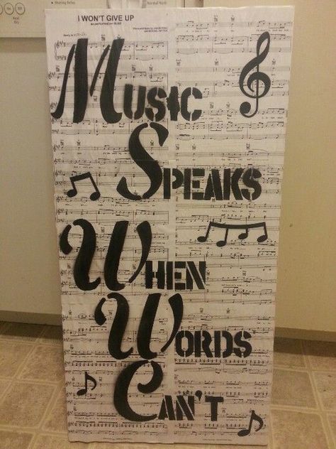 Easy to Make Romantic Sheet Music Decorating Projects- DIY Vintage Decor Ideas Music Speaks When Words Cant, Music Decorations Diy, Crafts For Music Lovers, Music Decorations Party, Diy Music Decor, Music Theme Party Decorations, Music Themed Art, Diy Vintage Decor Ideas, Music Themed Decor