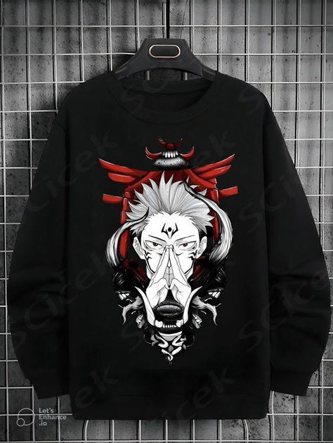 Step into the Domain of Fear with this hauntingly stylish Sukuna sweatshirt from Jujutsu Kaisen. Anime Tshirts, Hogwarts Dr, Anime Tshirt, Anime Hoodie, Jujutsu Kaisen, Jujutsu, Hogwarts, Printed Shirts, Casual Outfits