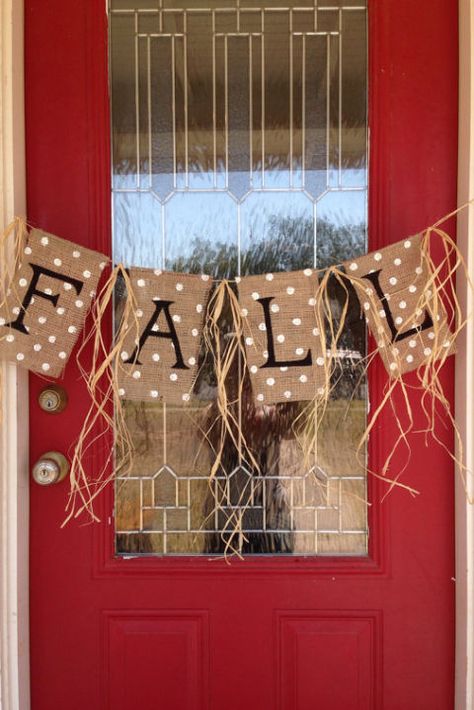 Fall Burlap Banner, Burlap Projects, Traditional Wreath, Fall Banner, Fall Garland, Fall Deco, Burlap Crafts, Burlap Banner, Decoration Originale