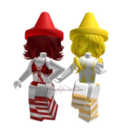 Matching Avatars, Roblox Matching, Bff Matching Outfits, Ketchup And Mustard, Avatar Cosplay, Skins Roblox, Halloween Duos, Skin Roblox, Bff Matching