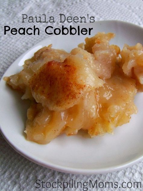 Paula Deen's Peach Cobbler is a family favorite and so easy to make! Trust me this dessert is out of this world delicious! Paula Deen Peach Cobbler Recipe, Easy Peach Cobbler Recipe, Cobbler Easy, Peach Dessert Recipes, Paula Deen Recipes, Peach Cobbler Easy, Peach Desserts, Peach Cobbler Recipe, Beef Tips