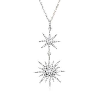 Ross-Simons - .50ct t. w. Diamond Double-Starburst Pendant Necklace. 18". This pendant necklace has enough star power to transform any moment into a special occasion! This mesmerizing starburst design is bright with .50 ct. t. w. diamonds and set in polished sterling silver. Suspends from a rope chain. Springring clasp, diamond starburst pendant necklace. Diamond birthstones are the perfect gift for April birthdays. Pendant Necklace Diamond, Starburst Pendant, Starburst Design, Solitaire Necklace, Diamond Birthstone, Precious Gemstones Jewelry, Diamond Solitaire Necklace, Necklace Diamond, Solitaire Necklaces