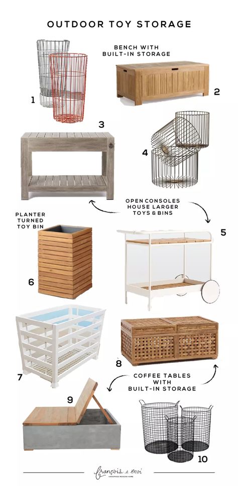 Outdoor Toy Storage Ideas, Activities For Kids Outdoor, Kids Outdoor Toys, Pool Toy Storage, Outdoor Toy Storage, Toy Storage Units, Toy Storage Ideas, Ikea Toy Storage, Toy Storage Bench