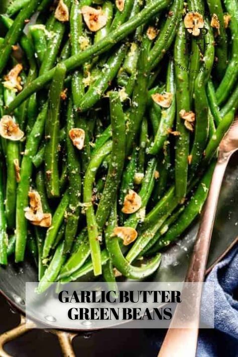 Garlic Butter Green Beans. Garlic Beans Green, Easy Green Bean Recipe, Whole Foods Garlic Green Beans, Lemon Butter Green Beans, Green Beans With Pine Nuts And Garlic, Garlic Butter Green Beans, Butter Green Beans, Easy Green Bean Recipes, Green Beans With Garlic