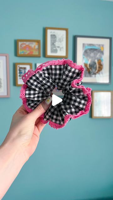 ByLouMoffat | fashion, homeware & accessories 💖 on Instagram: "Sew a custom scrunchie with me!!! 🧵  You might have seen my reel from a few days ago where I made a custom gilet and matching scrunchie 👀   I love the black gingham and pink combo so much I just had to share another video of the scrunchie…. It’s so cute!!! 🩷  I’m always open for custom orders so if you’ve got an idea for something I could make you or you want one of my existing products in a different fabric just drop me a DM ✨  #fashion #60svibe #70svibe #etsyuk #etsyshop #etsyhandmade #handmadewithlove #fashiondesigner #fashiontextiles #textiledesign #printedtextile #printdesigner #smallbusiness" Cute Scrunchies, 60s Vibe, Black Gingham, Fabric Craft, Textiles Fashion, Etsy Handmade, Different Fabrics, Sewing Inspiration, Textile Design