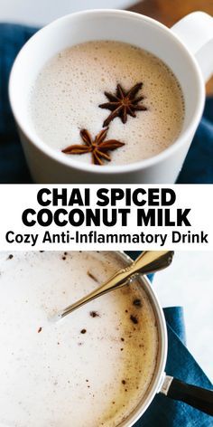 Amarth Recipes, Chai Spiced Coconut Milk, Chai Food Recipes, Anti Inflammation Hot Drinks, Coconut Almond Milk Recipes, Chai Tea With Coconut Milk, Anti Inflammation Treats, Gluten Free Cozy Meals, Winter Paleo Recipes