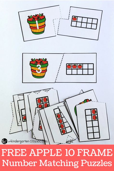 Self Correcting Activities, Puzzles For Kindergarten, Apple Centers, Recognizing Numbers, Apple Kindergarten, Apple Preschool, Apple Unit, Johnny Appleseed, Apple Activities