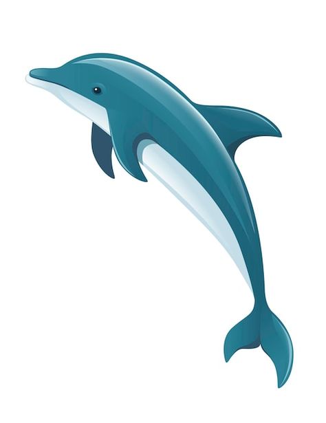 Dolphin Vector, Dolphin Cartoon, Dolphin Logo, Cartoon Sea Animals, Balloons Ideas, Blue Dolphin, Whale Logo, Flat Vector Illustration, Character Design Sketches