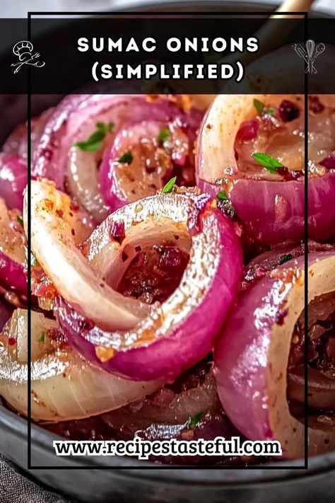 A vibrant and tangy side dish, Sumac Onions add a refreshing touch to any meal. Quick to prepare, they make a perfect condiment or salad topping. Sumac Recipes, Sumac Onions, Salad Topping, Salad Toppings, Simple Recipe, Wholesome Food, Vegan Paleo, Paleo Gluten Free, Family Dinner