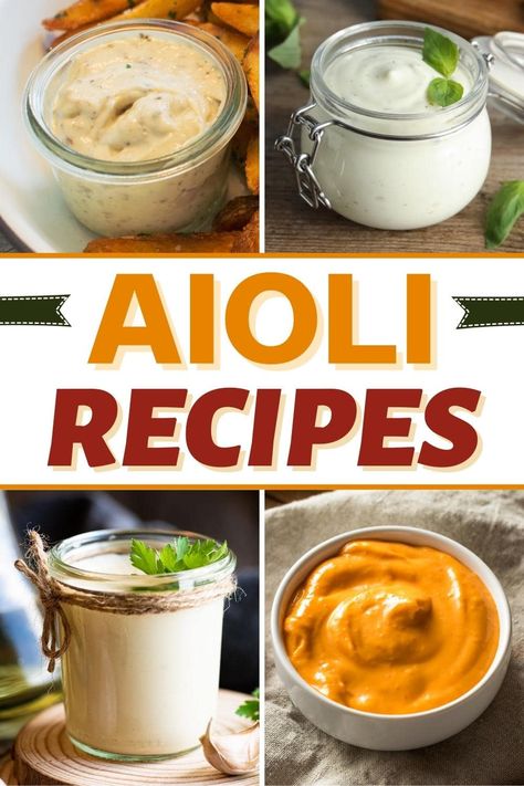 Caution: these aioli recipes will make snacking 10 times more addicting! From the classic to aioli with a kick, we've got all kinds of aiolis just for you. Aoili Recipe For Artichoke, Citrus Aioli Recipes, Salmon Aioli Sauce, Aioli Dipping Sauce, Aioli For Chicken Sandwich, Aoli Sauce For Artichoke, Rosemary Aioli Recipe, Healthy Aioli Recipe, Aoli Recipe For Artichoke