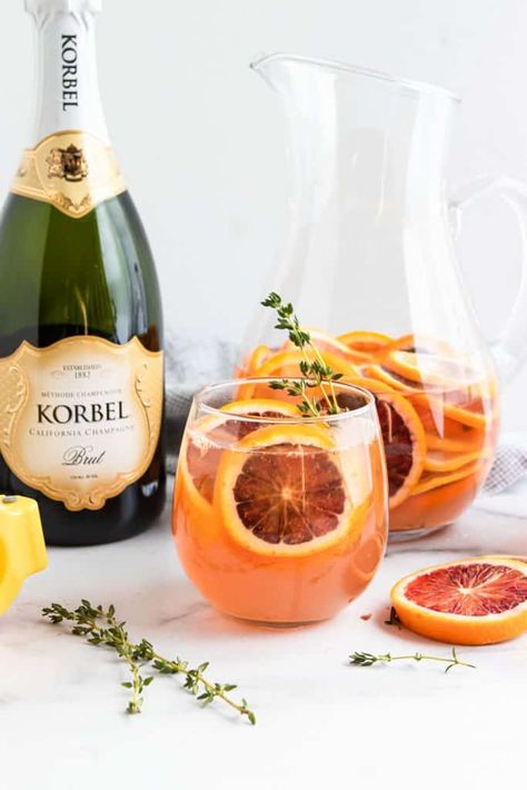 Blood Orange Champagne Sangria | lemons + zest Blood Orange Sangria, Champagne Sangria, Orange Champagne, Berry Sangria, Christmas Drinks Alcohol, Banana Smoothie Bowl, Kiwi Smoothie, Orange Liqueur, Summer Smoothies