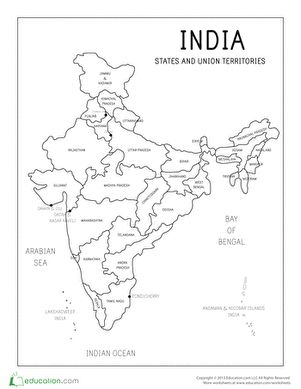 States and Capitals of India Worksheets | Education.com Practice Cursive, School Questions, India World Map, Python Projects, Union Territories, Wedding Album Cover Design, Upsc Notes, Map Of India, India For Kids