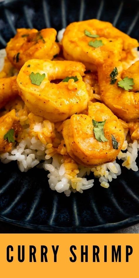 This Curry Shrimp recipe is an easy dish that you can make in less than 30 minutes! It’s so full of flavor and perfect sized over rice. Shrimp Recipe Easy, Curry Rice Recipes, Frozen Cooked Shrimp, Coconut Curry Shrimp, Shrimp Curry, Curry Recipes Easy, Homemade Curry, Easy Main Dishes, Easy Curry