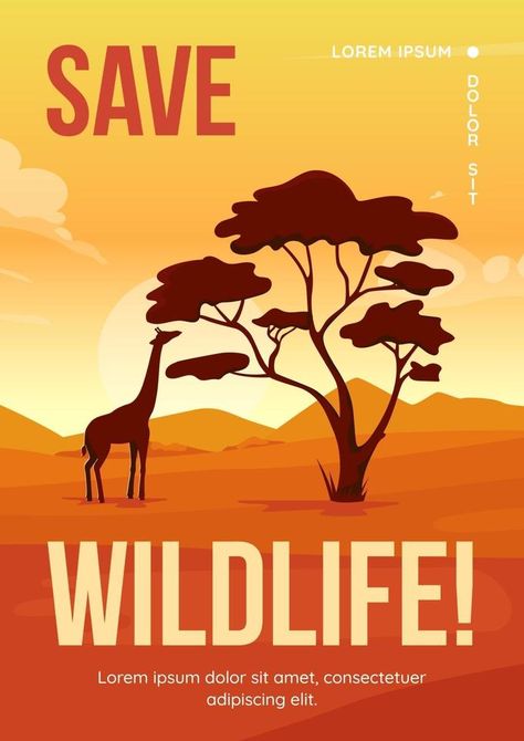 Save Wildlife Poster, Save Animals Poster, Wildlife Poster, Poster Flat, Save Wildlife, Animal Conservation, Animal Poster, Africa Safari, Life Poster