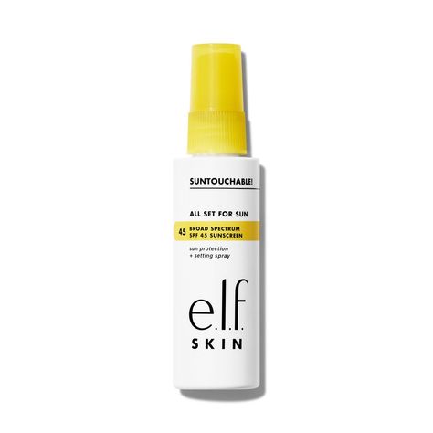 Elf Setting Spray, Over Makeup, Spray Sunscreen, Sun Setting, Elf Cosmetics, Makeup Setting Spray, Affordable Makeup, Protector Solar, Cruelty Free Skin Care