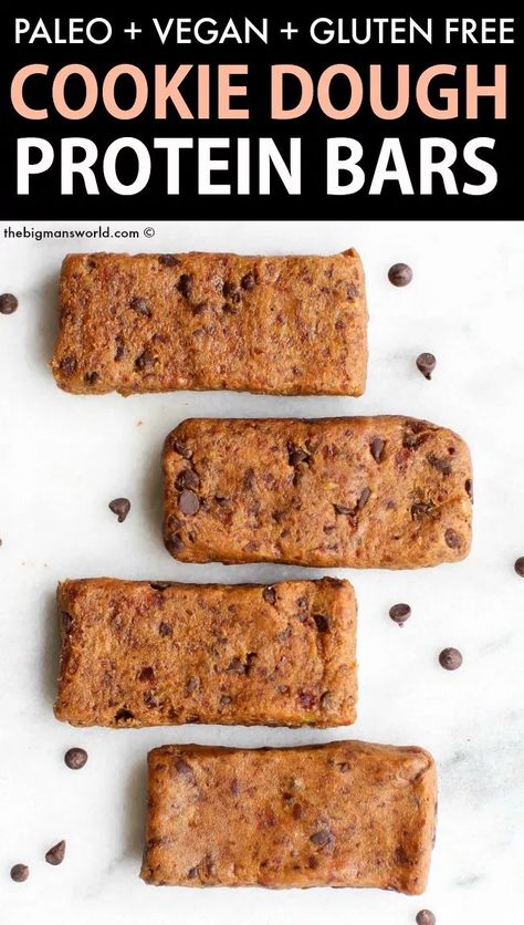 Protein Bar Recipe Healthy, Cookie Dough Protein Bars, Whole 30 Vegan, Cookie Dough Protein, Gluten Free Cookie Dough, Homemade Cookie Dough, Vegan Gluten Free Cookies, No Bake Cookie, No Bake Cookie Dough