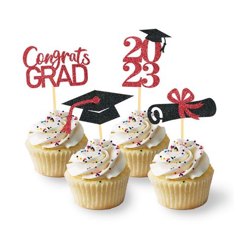 Class Of 2023 Graduation, Food Decorations, Graduation Cupcake Toppers, Graduation Cupcakes, 2023 Graduation, 2024 Graduation, Class Of 2023, Cupcake Picks, Class Of 2024