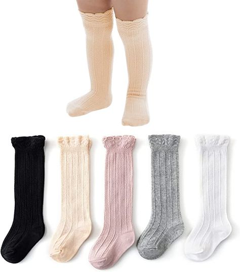 Amazon.com: Baby Knee High Socks Girls Newborn Infants Long Socks Boys Toddlers Ruffled Socks: Clothing, Shoes & Jewelry Stocking Design Ideas, Long Socks Boys, Toddler Knee High Socks, Baby Knee High Socks, Girls Knee High Socks, Newborn Socks, Knee High Stockings, Ruffled Socks, Sock Outfits