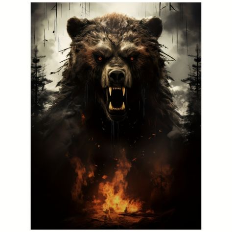 Faster shipping. Better service Grizzly Bear Tattoos, Exotic Mammals, Bear Canvas, Angry Bear, Bear Tattoos, Norse Symbols, Spiderman Pictures, Painting Poster, Bear Art