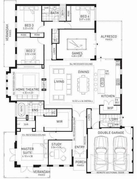 Metal Barn Homes, Luxury Floor Plans, Home Design Floor Plans, House Layout Plans, Own House, Family House Plans, House Blueprints, Bedroom House Plans, New House Plans