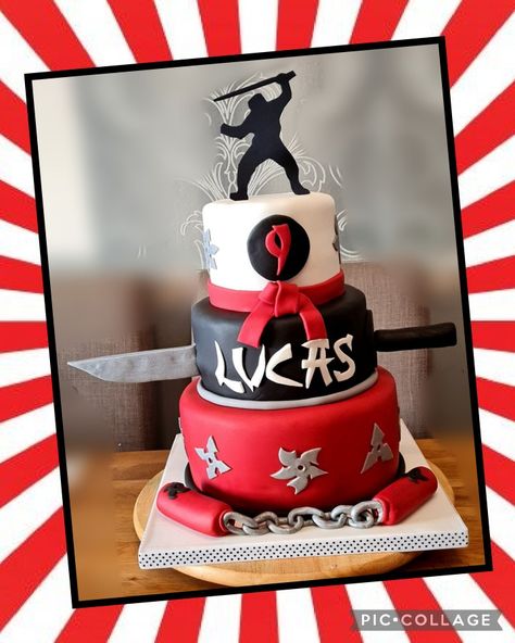 Taekwondo Birthday Cake, Ninja Cake Ideas, Ninja Themed Birthday Cake, Ninja Cake Ideas Boys, Ninja Kidz Cakes, Taekwondo Cake, Karate Birthday Cake, Ninja Cakes, Ninja Birthday Cake