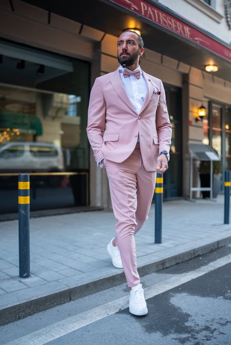 Elevate your style with Our Pink Panache Tuxedo, where boldness meets sophistication in every stitch. Make a statement that's as vibrant as your personality and as sharp as your look. Because confidence is your best accessory. For more Exciting and Premium Products follow the link in the bio #HolloMen #Shopnow #Mensfashion #Menstyle #PinkPanache #BoldElegance #MomentsOfDistinction #DareToBeDifferent Pink Suit Men, Peak Lapel Tuxedo, Pink Tuxedo, Slim Fit Tuxedo, Pink Suit, Prom Suits, Tuxedo Suit, Peak Lapel, Tuxedo For Men