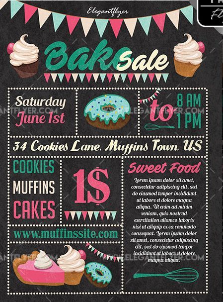 Bake Sale Free PSD Flyer Template Bake Sale Flyer Template Free, Bake Sale Poster Ideas Signs, Bake Sale Flyer Ideas, Bake Sale Poster Ideas, Kids Bake Sale, Bake Sale Sign, Bake Sale Poster, Food Festival Poster, Bake Sale Flyer