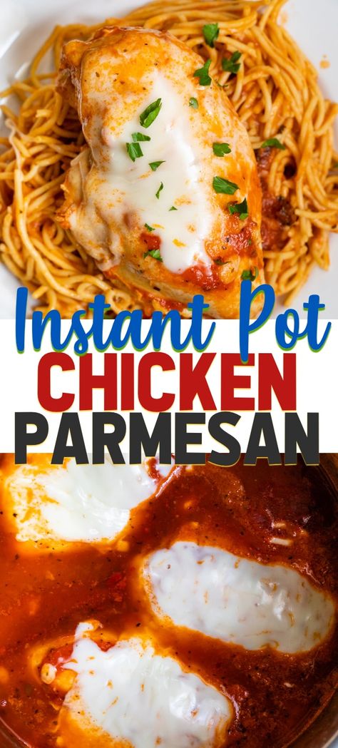 Instant Pot Chicken Parmesan is an easy and fast way to make a Chicken Parmesan recipe! Just a few ingredients and dinner is ready in under 30 minutes. #easy #instantpot #healthy #recipe Instant Pot Chicken Parmesan, Chicken Parmesan Recipe, Pot Recipes Easy, Healthy Instant Pot Recipes, Instant Pot Recipes Chicken, Instant Pot Dinner Recipes, Easy Instant Pot Recipes, Instapot Recipes, Instant Pot Pressure Cooker