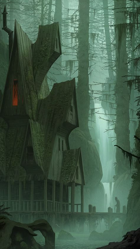 Witch Hut, Baba Jaga, Forest Cabin, Fantasy Forest, 다크 판타지, Fantasy City, Fantasy Places, Fantasy Setting, Fantasy Art Landscapes