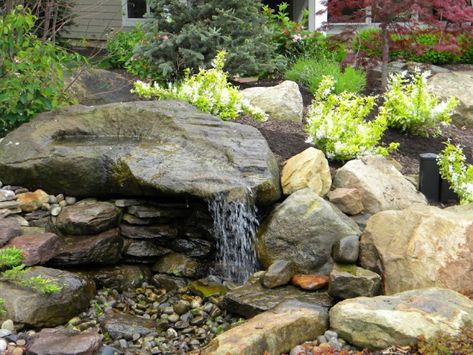 Xeriscape Water Feature, Rock Water Feature, Pondless Water Features, Stone Water Features, Water Sculpture, Outdoor Water Features, Natural Waterfalls, Garden Water Feature, Fountains Backyard