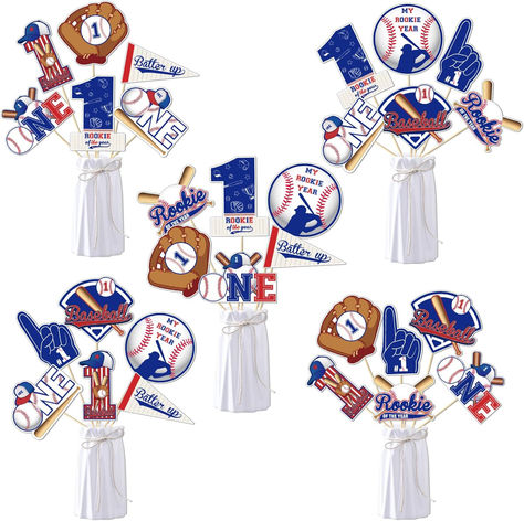 30Pcs Baseball First Birthday Centerpiece Sticks, Rookie of the Year Table Toppers Decorations for Boys 1st Birthday Party, My Rookie Year Party Decor, Baseball Themed 1st Birthday Party Decor #ad #rookieyear #rookieparty #baseball #baseballparty #baseballbirthdayparty #firstbirthday #firstbirthdayparty #firstbirthdaypartyideas #firstbirthdaypartydecor #partysupplies #birthdaypartythemes Rookie Year Party, Yankees Birthday Party, First Birthday Centerpieces, Baseball Party Decorations, 1st Birthday Party Decor, Baseball First Birthday, Mickey Mouse Themed Birthday Party, Themed 1st Birthday, Birthday Centerpiece