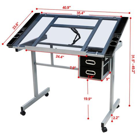 Yaheetech Foldable Craft Table | Wayfair Drawing Table Desk, Artist Drawing Table, Bureau D'art, Artist Desk, Drawing Desk, Craft Station, Drafting Table, Drawing Table, Studio Organization