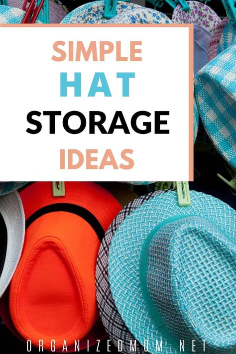 Looking to organize those hats? Here are the best hat storage ideas around, especially when it comes to baseball hat storage. Wardrobe Hat Storage, How To Organize Ball Caps, Winter Hat Storage, Hat Storage Ideas Closet, Baseball Hat Storage Ideas, Hat Storage Ideas, Baseball Hat Storage, Hats Beach, Hat Organization