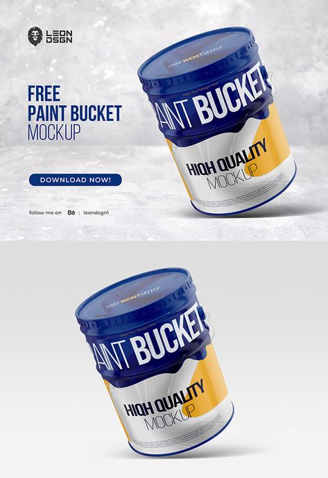 Free Paint Bucket Mockup on Behance Paint Bucket Design, Website Mockup Design, Logo Mockup Design, Computer Mockup, Bucket Design, Free Paint, Creative Fabric, Paint Buckets, Shadow Effect