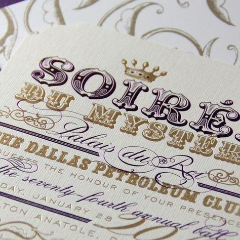 Alyssa Reeves Graphic Designer 💍 Weddings 🎂 Events 🥳 Parties on Instagram: "Fun flashbacks cued up this week in honor of @dallaspetroleumclub and their 80th Annual Ball. Gold & purple for a classic New Orleans feel. #custominvitations #dpcflashbackweek #paradisedesignco #goldandpurplesoiree #goldcrown #customliner #nolatheme #invitewithstyle #honoring80" New Orleans Inspired Bridal Shower, New Orleans Wedding Invitations, Mardi Gras Wedding Zazzle, Mardi Gras Graphic Design, Mardi Gras Invitations, Wedding Graphic Design, Unique Wedding Stationery, Wedding Graphics, Wedding Map