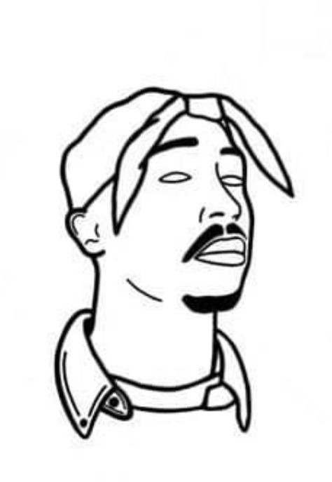 2pac Coloring Pages, Tupac Coloring Page, Easy Tupac Drawing, How To Draw Tupac, Tupac Painting Easy, 2pac Drawing Easy, Thug Drawings Easy, Tupac Drawing Easy, Lil Wayne Tattoos Ideas