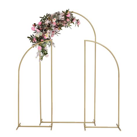 PRICES MAY VARY. 【Elegant VINCIGANT Arbors Set of 3 Wedding Arch Backdrop Stand】 Our Arbors Set of 3 Wedding Arch Backdrop Stand sizes are 4.9FT, 6.6FT and 4.9FT， perfect for adding a touch of romance to any wedding ceremony, anniversary celebration, or birthday party. The semi-circular metal backdrop stand is elegant and eye-catching, creating a beautiful and atmospheric backdrop. 【Sturdy and Durable】 Made from anti-rust round steel pipe, our VINCIGANT Arbors Set of 3 Ballon Arch Backdrop Stand Floral Balloon Arch, Metal Arch Backdrop, Metal Backdrop, Arch Backdrop Stand, Wedding Arch Backdrop, Balloon Arch Decorations, Floral Balloons, Arch Backdrop, Arch Decoration