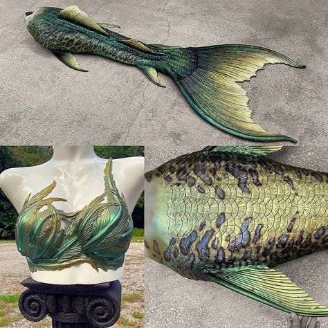 “Swamp Thing” by Merbella Studios. Siren Tail, Green Mermaid Tail, Merman Tails, Realistic Mermaid Tails, Siren Core, Swimmable Mermaid Tail, Professional Mermaid, Realistic Mermaid, Mermaid Fin