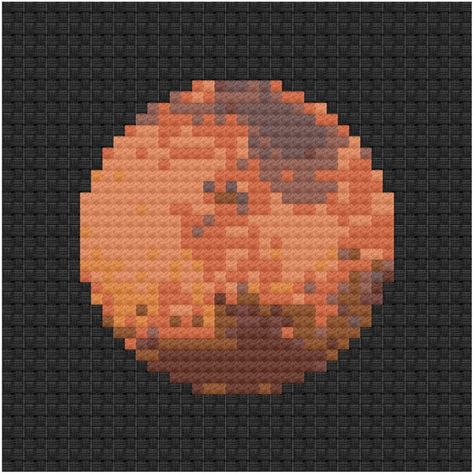 It is the first of the month again so time for the next planet in the planets in our galaxy series cross stitch patterns that I am building up for my patrons. Mars cross stitch pdf pattern - Ringcat #crossstitchpattern #mars #galaxy Moon Cross Stitch Pattern, First Of The Month, New Planet, Planet Drawing, Modele Pixel Art, Moon Cross Stitch, Our Galaxy, Pix Art, Minecraft Pixel Art